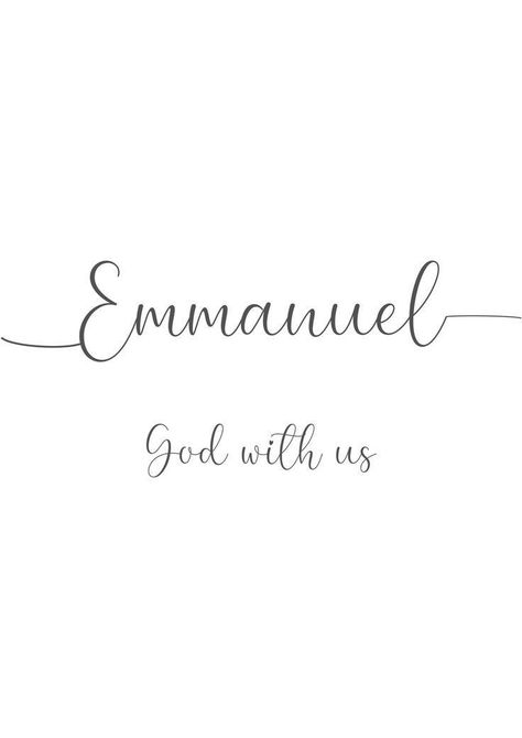 Emmanuel Tattoo, God With Us, Christmas Bible Verses, Christian Poster, Church Backgrounds, Christmas Bible, Gods Love Quotes, Christian Prints, Christian Posters