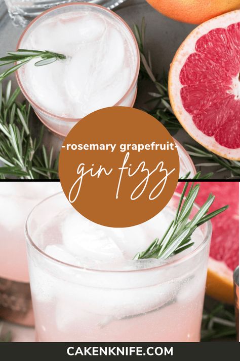 Rosemary Grapefruit Gin Fizz Gin And Grapefruit, Gin Fizz, Refreshing Drinks, Grapefruit, Rosemary, Gin, Drinks, Essen