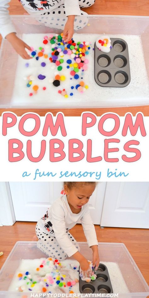 Foam Sensory Bin, Bubble Crafts, Bubble Activities, Bee Crafts For Kids, Bubble Foam, Preschool Fine Motor Activities, Pom Crafts, Diy Pom Poms, Kids Craft Room