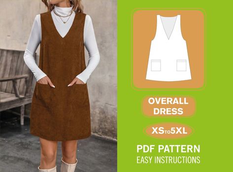 Overall Dress Sewing Pattern Milkmaid Dress Pinafore Dress Sewing Patterns Pinafore Dress Pattern Women Pattern PDF Pattern - Etsy UK Overall Dress Sewing Pattern, Pinafore Sewing Pattern, Pinafore Dress Pattern, Pinafore Pattern, Milkmaid Dress, Joy Dress, Pattern Dress Women, Blouse Pattern Sewing, Womens Sewing Patterns