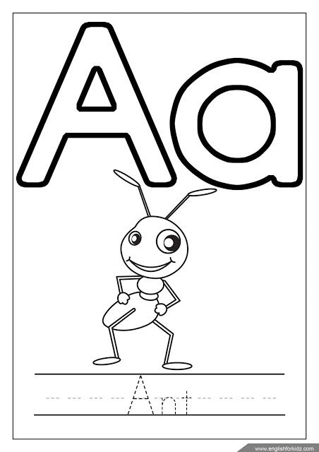 Alphabet coloring page, letter a coloring, a is for ant Letter B Coloring Pages, Coloring Worksheets For Kindergarten, Letter A Coloring Pages, Phonics Flashcards, Coloring Letters, Abc Worksheets, Tracing Practice, Kindergarten Coloring Pages, Abc Coloring Pages