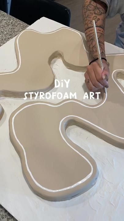 Styrofoam Wall Art Diy, Foam Board Projects Wall Art, Styrofoam Wall Art, Plaster Of Paris Crafts, Paris Crafts, Styrofoam Art, Styrofoam Crafts, Lash Studio, Foam Art