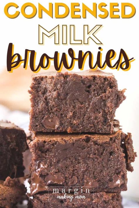 These moist and fudgy brownies include a surprise ingredient--sweetened condensed milk! This super easy recipe is sure to become a family favorite. Super Fudgy Brownies, Sweetened Condensed Milk Brownies, Brownies With Sweetened Condensed Milk, Condensed Milk Brownies, Dips Dessert, Condensed Milk Desserts, Condensed Milk Recipes Desserts, Milk Recipes Dessert, Condensed Milk Recipe