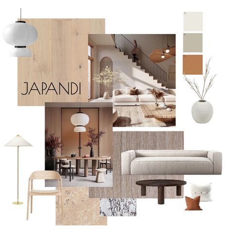 Modern Japandi Moodboard, Japandinavian Interior, Mood Board Interior Living Room, Walnut Interior Design, Japandi Moodboard, Living Room Moodboard, Moodboard Interior Design, Japandi Style Living Room, Style Sourcebook