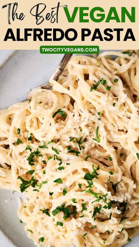 Fetuccini Alfredo Recipe, Vegan Alfredo Pasta, Fetuchini Alfredo, Fetuccini Alfredo, Alfredo Recipes, Vegan Alfredo Sauce, Vegan Tomato Soup, Vegan Spaghetti, Vegan Alfredo