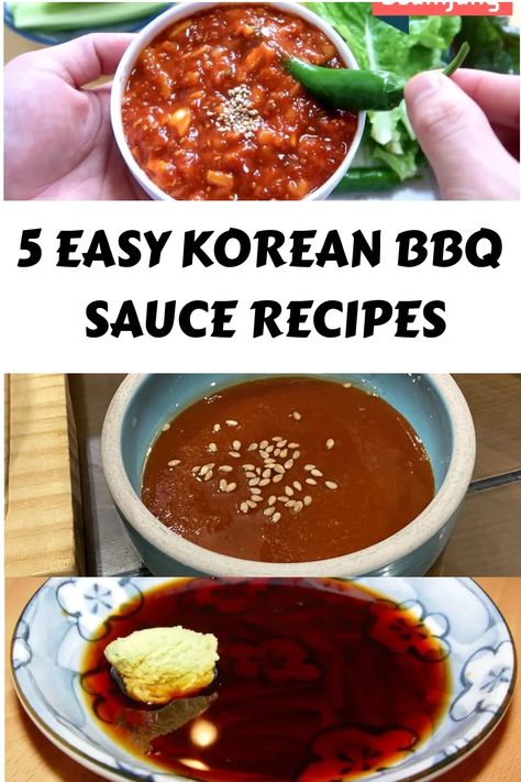 5 EAsy korean bbq sauce recipes Korean Dipping Sauce Recipe, Korean Bbq Dipping Sauce, Bbq Sauce Recipes, Bbq Dipping Sauce, Grilled Appetizers, Korean Bbq Restaurant, Korean Bbq Sauce, Grilled Desserts, Dipping Sauces Recipes