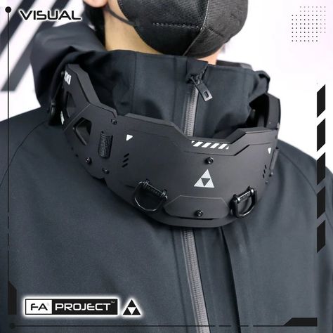 Techwear Mask, Cyberpunk Accessories, Cyberpunk Outfit, Embossed Graphics, Techwear Fashion, Space Fashion, Tactical Gear Loadout, Neck Cover, Cyberpunk Fashion