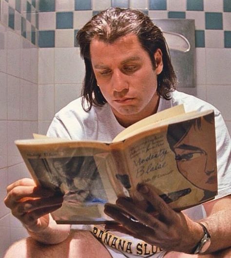 Vincent Vega reading. Citations Instagram, Quentin Tarantino Movies, Tarantino Films, Septième Art, I Love Cinema, Woody Allen, I'm With The Band, John Travolta, Oscar Party