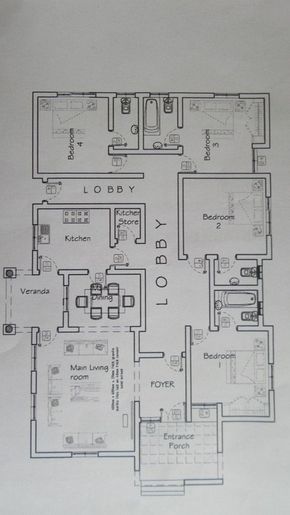 Drawings Printable, Addition Plans, Four Bedroom House Plans, Home Addition Plans, 4 Bedroom House Designs, Three Bedroom House Plan, Bungalow Style House, Bungalow Floor Plans, Indian House Plans