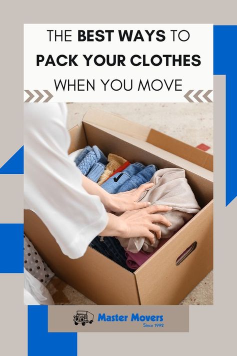 When moving there is already limited space, especially when it comes to items such as clothing. These tips and tricks come in supper handy when trying to save space while packing clothes and other articles like it! Check it out on our blog! #moving#packing#tips#movingtips#movingadvice#packingclothes#clothes#boxes Pack Clothes For Moving, Moving To Do List, Moving House Packing, Moving Packing Tips, Packing Clothes, Moving Packing, Moving Boxes, Moving Tips, Crazy Life