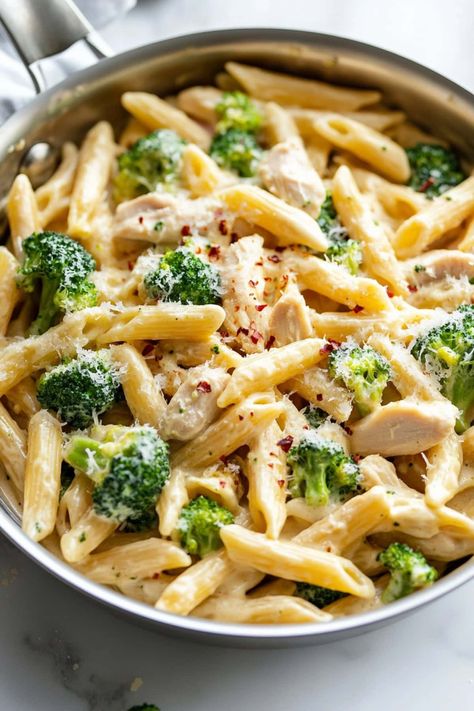 Chicken and Broccoli Pasta - Insanely Good Rotisserie Chicken Pasta Recipes, Rotisserie Chicken Meals, Rotisserie Chicken Recipes Healthy, Crock Pot Chicken Recipe, Chicken And Broccoli Pasta, Easy Crock Pot Chicken, Chicken Broccoli Pasta, Cooking Pasta, Chicken And Broccoli