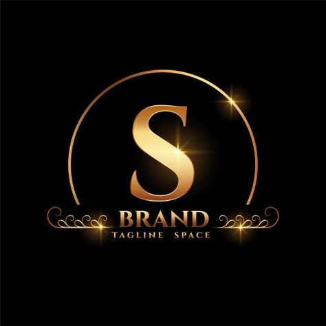 Letter s brand logo concept in golden st... | Free Vector #Freepik #freevector #gold #luxury #black #letter The Letter S, Logo Concept, Letter S, Graphic Resources, Brand Logo, Frame, Gold, Black