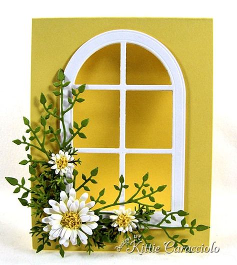 . Spring Window, Impression Obsession, Window Cards, Frame Card, Window Door, Handmade Greetings, Window Frame, Memory Box, Windows Doors