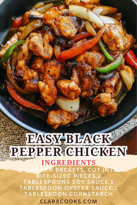 Easy Black Pepper Chicken Chicken Peppers Stir Fry, Black Pepper Chicken Instant Pot, Blackened Chicken Stir Fry, Hot Pepper Chicken, Easy Weeknight Meals Families, Chicken And Pepper Recipes, Black Pepper Chicken Chinese, Easy Black Pepper Chicken, Chicken Stir Fry Recipes