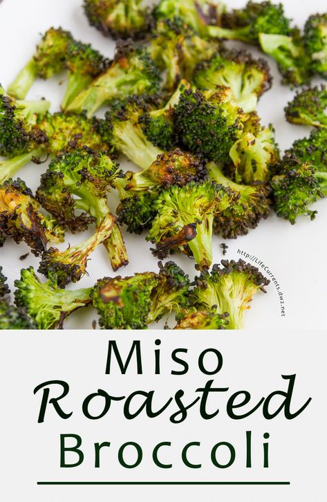 Miso Roasted Broccoli - a simple and delicious side dish that takes just 10 minutes to roast and is super quick to put together Miso Broccoli, Diy Easy Recipes, Vegetable Side Dishes Recipes, Delicious Vegetables, Supper Recipes, Roasted Broccoli, Best Food Ever, Best Side Dishes, Veggie Side Dishes