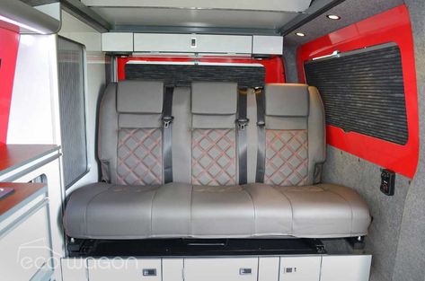 Slim 5|6 VW T6 6 Seater Camper Conversion | Ecowagon Conversions Vw Transporter Conversions, Vw Transporter Camper, Vw Conversions, Small Camper Vans, Bed Boards, Small Campers, Campervan Interior, Vw T6, Camper Van Conversion