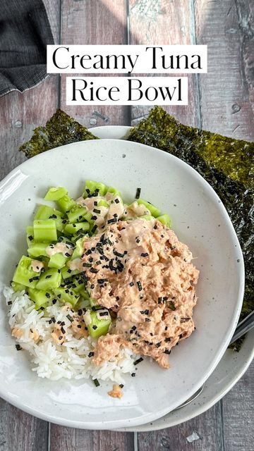 Tuna Cucumber Rice Bowl, Tuna Rice Cucumber, Tuna Mayo Rice Bowl, Spicy Tuna Rice Bowl, Tuna Bowl Recipe, Tuna With Rice, Tuna Rice Bowl, Tuna And Rice, Rice And Fish