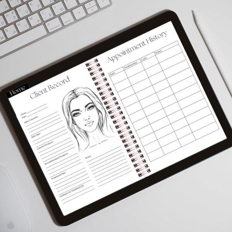 Digital Esthetician Client Record, Goodnotes Esthetician Client, Beauty Business Supplies, Beauty Business Template, Esthetician Instagram dailystudyplanner #freeplannerinserts #planner #plannertoorganize. Esthetician Appointment Book, Esthetician School Supplies, Esthetician Portfolio, Esthetician Study Notes, Glow Gallery, Esthetics Business, Digital Planner Ideas, Esthetician Quotes, Esthetician School