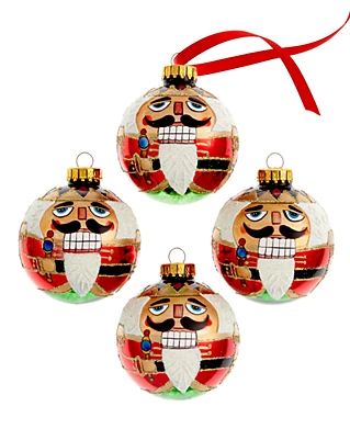 Nutcracker Design, Nutcracker Ornaments, Kurt Adler, Glass Christmas Ornaments, Ball Ornaments, Glass Ball, Ornament Set, Nutcracker, For The Home