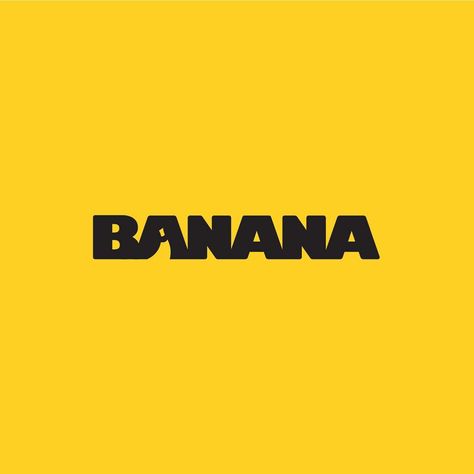 Logo Banana, Banana Logo, Music Bingo, Word As Image, Typography Logo Inspiration, Banana Sticker, La Banana, Fun Logo, Grease Monkey