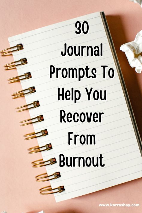 Burnout Journal Prompts, Burnout Prevention, 30 Journal Prompts, Mindfulness Journal Prompts, Bullet Journal Page, Writing Journals, Burnout Recovery, Journal Challenge, Daily Journal Prompts