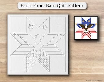 Free Barn Quilt Patterns, Porch Sitters, Hunters Star, Eagle Quilt, Christmas Barn, Painted Barn Quilts, Blue Board, Paper Quilt, Barn Quilt Designs