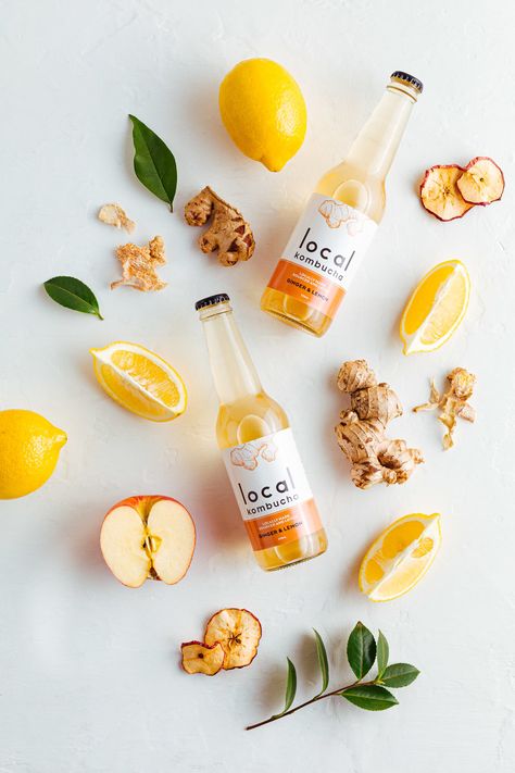 Kombucha Photography Styling, Kombucha Product Photography, Kombucha Photography, Beverage Photography Ideas, Photographer Social Media, Kombucha Drink, Kombucha Brands, Kombucha Bottles, Vinegar Drinks