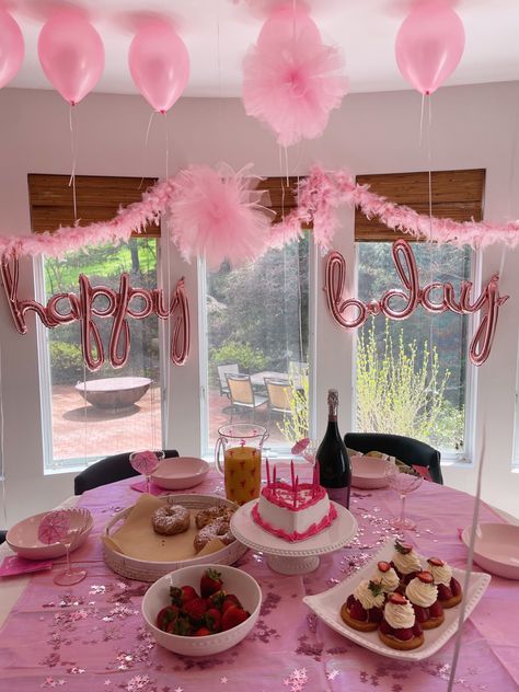 Girly Bday Themes, Bday 17 Birthday Party Ideas, Pink Brunch Birthday Party, 18th Sleepover Birthday Party Ideas, 22nd Party Ideas, Girly 21 Birthday Ideas, Pink Theme Bday Party, 21st Birthday Ideas Taylor Swift, 21st Birthday Ideas Family Friendly