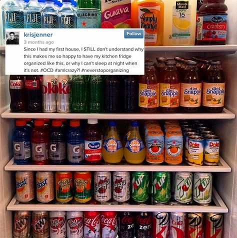 Kris Jenner's fridge looks like this. Drinks Fridge, Drink Fridge, Jenner House, Kitchen Fridges, Junk Food Snacks, Kitchen Organization Pantry, Refrigerator Organization, Fridge Organization, Food Goals