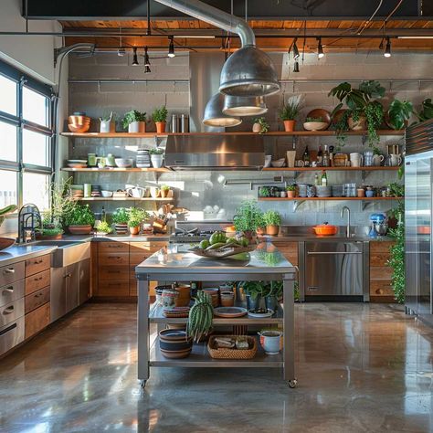 18+ Best Kitchen Designs That Perfectly Blend Industrial Elements with Comfort • 333+ Art Images Rustic Chefs Kitchen, Teaching Kitchen Design, Commercial Kitchen Design For Home, Cafe Kitchen Design, Chefs Kitchen Design, Commercial Kitchen Design, Inspiring Lifestyle, Quonset Hut, Kitchen Studio