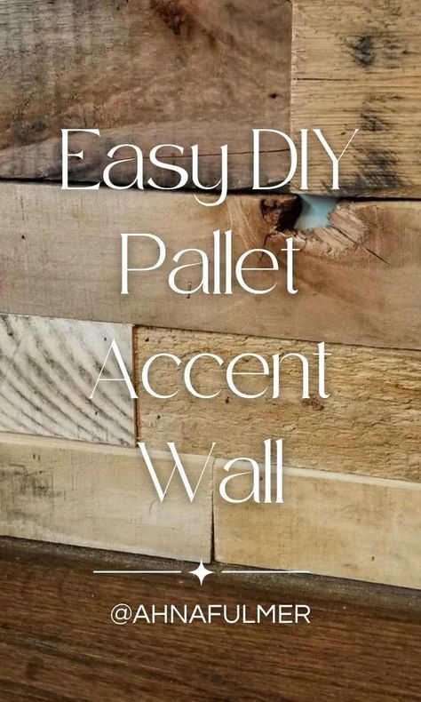 Recycle pallet wood and add farmhouse-style decor to your home with this DIY pallet wall project in 6 easy steps.

Tap on this pin to get this tutorial and more with Ahna Fulmer // ahnafulmer.com French Country House Decor, Pallet Fireplace, Pallet Accent Wall, Reclaimed Wood Fireplace, French Country Ideas, Diy Pallet Wall, Pallet Walls, Wood Pallet Wall, Pallet Boards