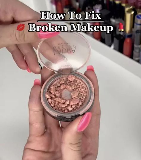 Good makeup is expensive and I'm not out here trying to toss it just because it turned into powder. So here's my hack on how to fix it.Before I begin, I am new to Upstyle so if you like this hack you can find other hacks like this and more just follow me on TikTok @home_reimagined Broken makeup pallet? Keep scrolling for solutions. Tools and materials: Broken makeup pallet Spoon Tissue or cotton round alcohol or witch hazel Grab a spoon and break up any of the large ch… Powder Pallet, Fix Broken Makeup, Broken Makeup, Fix Makeup, Good Makeup, Makeup Pallets, Lip Care Routine, Diy Clothes Life Hacks, Blush Palette