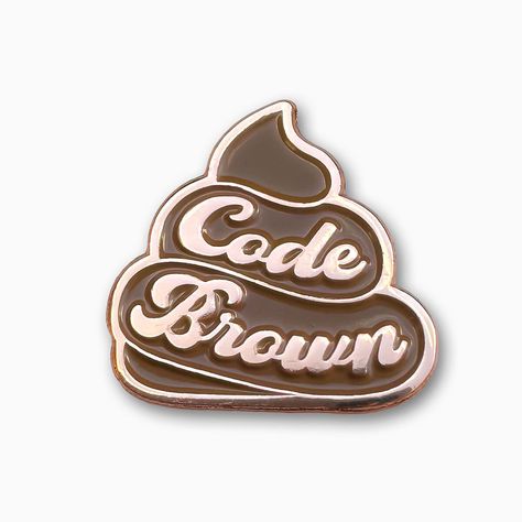 "Choice of Color \"Code Brown\" Enamel Pin 1'' Soft Enamel Lapel Pin with 1 butterfly clutch backer. * Polished Copper Metal If you are a nurse you likely know what a \"Code Brown\" means aka a poop disaster for a nurse, and often times something you just have to have a good sense of humor about. This product is created with Gold, Silver, and Rainbow Metal. This pin will make a great gift for a nurse or health care professional, and would look great on a lanyard, bag, or name badge." Rainbow Metal, Medical Gifts, Enamel Lapel Pin, Name Badges, Soft Enamel, Nurse Badge, Copper Metal, Nurse Humor, Lapel Pins