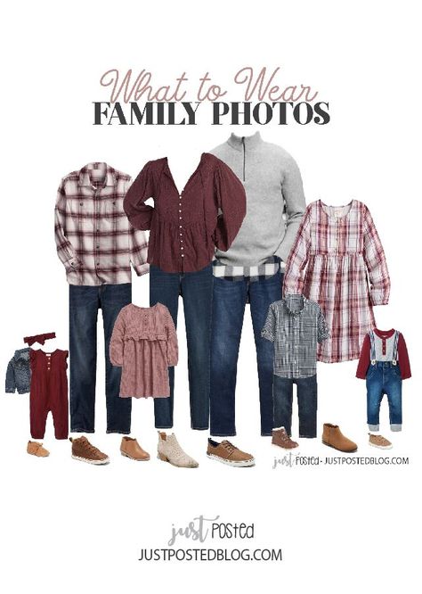 This look is perfect for Family Pictures with pops of burgundy, gray, navy and plaid! This would be perfect for a Fall photos or for Christmas cards. This link has 6 different looks to check out for your family photos! Navy Family Pictures, Idea For Pictures, Holiday Photos Outfits, Family Pictures What To Wear, Family Photos What To Wear, Large Family Photos, Photography Outfits, Winter Family Photos, Thanksgiving Pictures