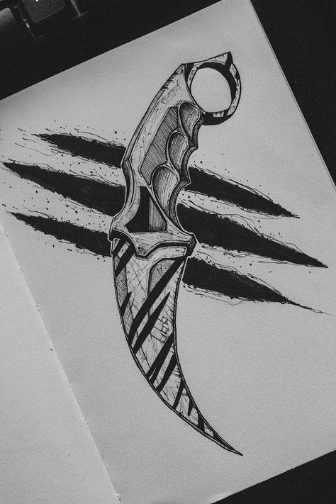 Dagger Drawing, R6 Wallpaper, Go Tattoo, Sketch Images, Knife Drawing, Knife Tattoo, Japan Landscape, Tattoo Style Drawings, Desenho Tattoo