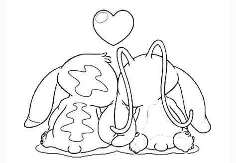 Lelo And Stitch Coloring Pages, Lilo And Angel Coloring Pages, Disney Lilo And Stitch Coloring Pages, Stitch And Angel Drawing Coloring Pages, Stitch Love Drawing, Stitch And Angel Drawing Easy, Stitch And Angel Painting, Angel Lilo And Stitch Drawing, Stitch And Angel Drawing