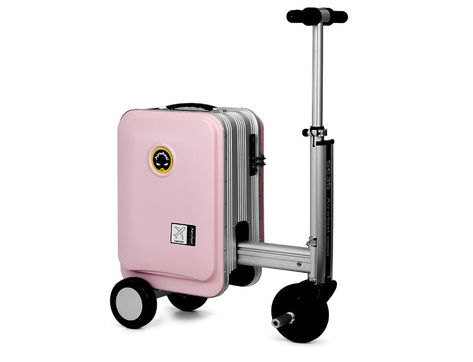 Get ***$50 OFF*** Airwheel SE3S - Boardable Smart-riding Suitcase Airwheel SE3S travel box-type electric scooter is equipped with front motor wheels and rear pneumatic tires for electric riding and driving, and the speed can reach 13km/h. In addition to the riding bar, the Airwheel SE3S is also equipped with a normal tow bar, which can cope with the lack of power or other conditions that are not suitable for riding. Electric Suitcase, Riding Suitcase, Luggage Scooter, Scooter Luggage, Cheap Large Capacity Pink Luggage, Functional Pink Luggage With Sleeve, Portable Pink Rectangular Luggage, Travel Box, Electric Scooter