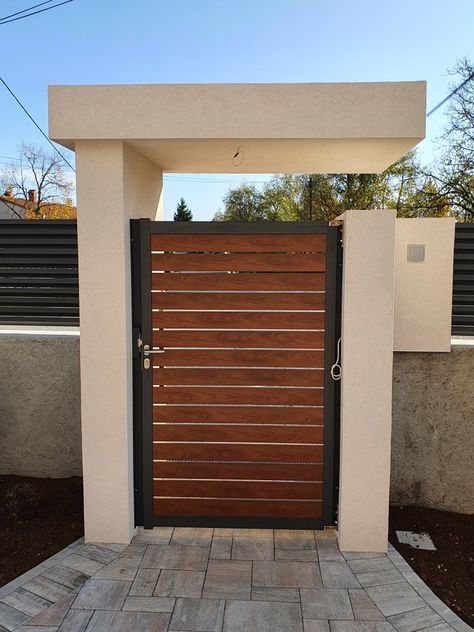 Home Gate, Wooden Garden Gate, Backyard Gates, Metal Garden Gates, Yard Gate, Garden Gate Design, Gate Designs Modern, Wooden Gate, Fence Gate Design