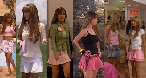 Mia Colucci Mis Colucci Outfit, Rebelde Outfits Ideas Concert, Rbd Concert Outfits, Rebelde Fashion, Childish Clothes, Rebelde Concert, Rbd Concert, Pastel Pink Sweater, Estilo Gossip Girl