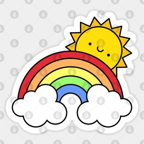 Kawaii Sunshine And Rainbows - Kawaii Sun - Sticker | TeePublic Kawaii Sun, Sun Sticker, Creative Painting, Kawaii Stickers, Aesthetic Stickers, Sticker Collection, Sticker Design, Printable Art, Clip Art