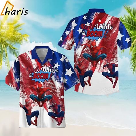 Spiderman Red White And Boom American Flag 4th July Hawaiian Shirt Check more at https://teecharis.com/product/spiderman-red-white-and-boom-american-flag-4th-july-hawaiian-shirt/ Red White And Boom, Disney Shirt, 4th July, Hawaiian Shirt, American Flag, Spiderman, Red White, Red And White, Flag