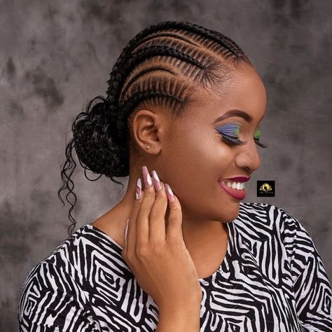 Captivating Stitch Braids and Bun Cute Stitch Braids, Braids For Ladies, 2 Buns, Curly Braided Hairstyles, Sleek Braided Ponytail, Hair Doos, Bob Braids Hairstyles, Cornrow Braids, Braiding Styles