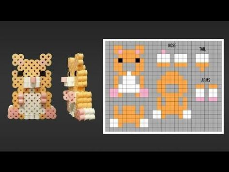 3d Melting Bead Patterns, Hamster Perler Beads, Perler Bead 3d Patterns, Pyssla Ideas 3d, 3d Perler Bead Patterns Easy, 3d Perler Bead Patterns Tutorials, Bead Jewelry Patterns, 3d Perler Bead Patterns, Bracelet Patterns Easy