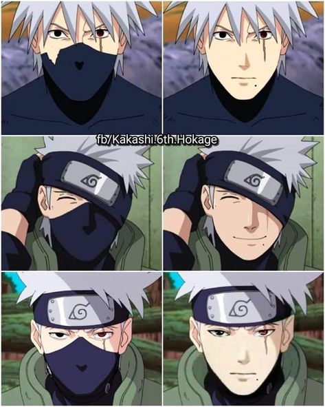 Kakashi Funny, Kakashi No Mask, Kakashi Hatake Face, Kakashi Face, Kakashi Hokage, Different Faces, Naruto Minato, Naruto Drawings, Kakashi Sensei