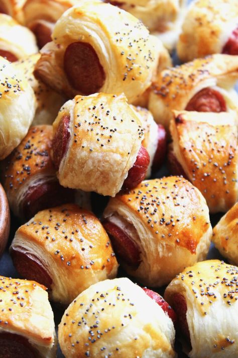 Butterfly Pigs In A Blanket, Wedding Pigs In A Blanket, Martha Stewart Pigs In A Blanket, 4th Of July Pigs In A Blanket, Pigs And A Blanket, Dinner For Entertaining Friends, Pigs In Blanket Puff Pastry, Puff Pastry Pigs In A Blanket Recipe, Gourmet Pigs In A Blanket