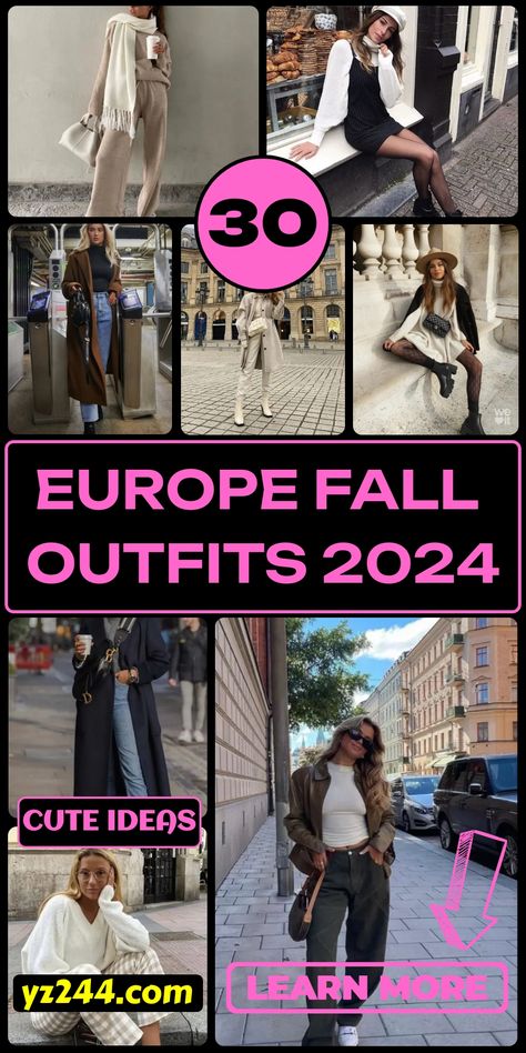 30 Stunning Europe Fall Outfits for a Fashionable Look European Fashion Fall 2024, Fall Outfits Europe Travel, Italy Outfits Winter, Italy Outfits Fall, European Fashion Fall, Fall Vacation Outfits, Europe Fall Outfits, Dresses Sneakers, Italy Vacation Outfits