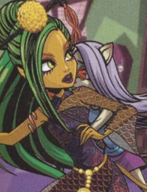 Jinafire Long, Monster High, Mermaid, Purple, Green, Hair, Blue