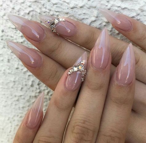 Acrylic Nails Stiletto, Elegant Touch Nails, Engagement Nails, Diva Nails, Swarovski Nails, French Acrylic Nails, Classy Acrylic Nails, Trendy Nail, Acrylic Nails Coffin Short