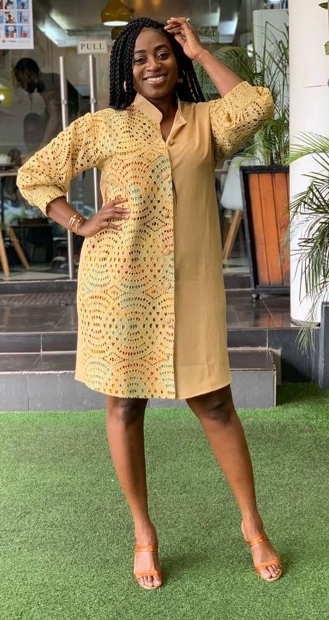 Ladies Shirt Dress, African Shirt Dress, Stylish Naija, African Fabric Dress, Short African Dresses, African Fashion Skirts, Afrikaanse Mode, African Wear Dresses, African Print Dress Designs