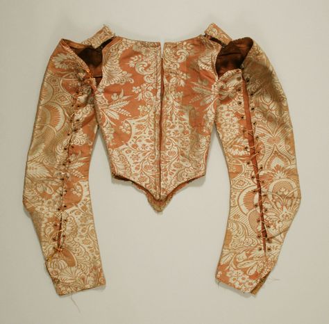 Bodice  Date: 17th century 1600 Fashion, 17th Century Dress, 17th Century Clothing, 17th Century Fashion, Dress History, French Silk, Period Outfit, Century Clothing, Antique Clothing